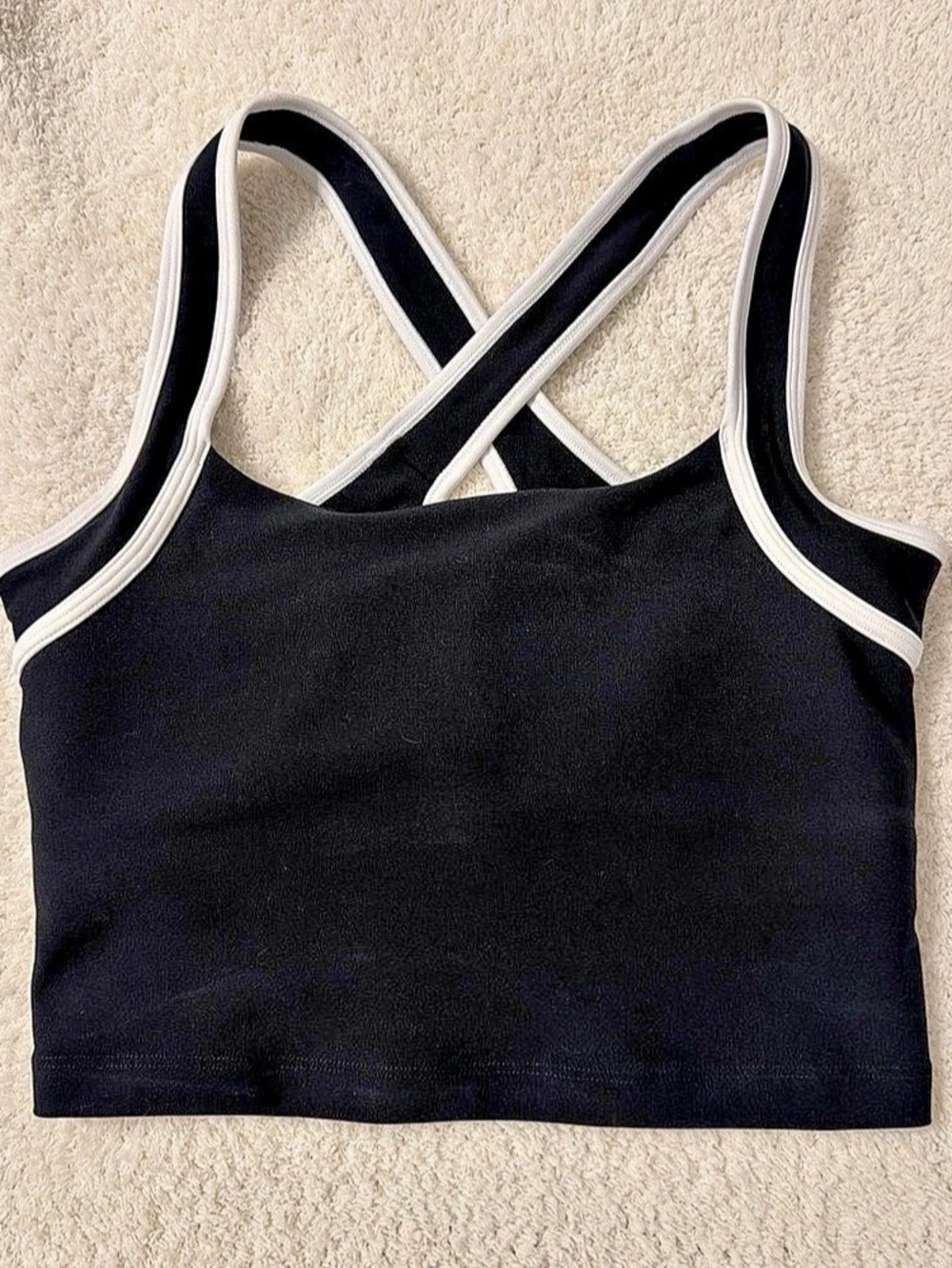 YPB Black & White Strappy Crop Top